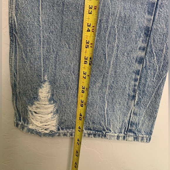 Pacsun Light Blue Distressed Wide Leg Playboy Bunny Graphic Jeans Size 25 - Picture 7 of 15